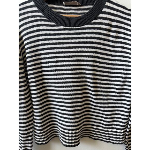 Everlane black/white striped sweater women's size XXS - Picture 2 of 7